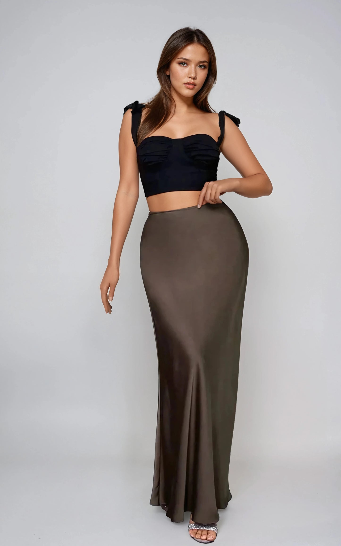 Zayra skirt | Satin Maxi skirt