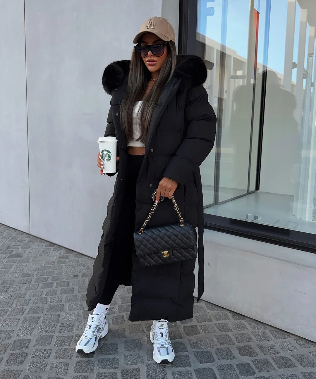 Aurora | Padded winter coat with fur collar