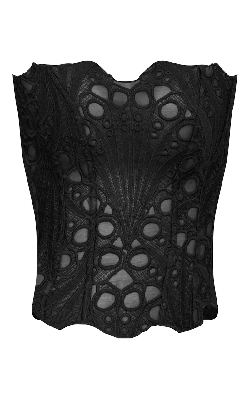 Flora Sheer Lace Corset Top