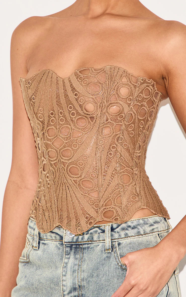 Flora Sheer Lace Corset Top