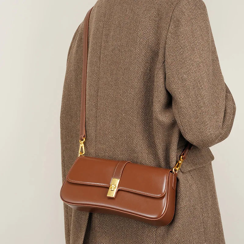 Sophia Soft Leather Shoulder Bag – Casual Mini Daybag