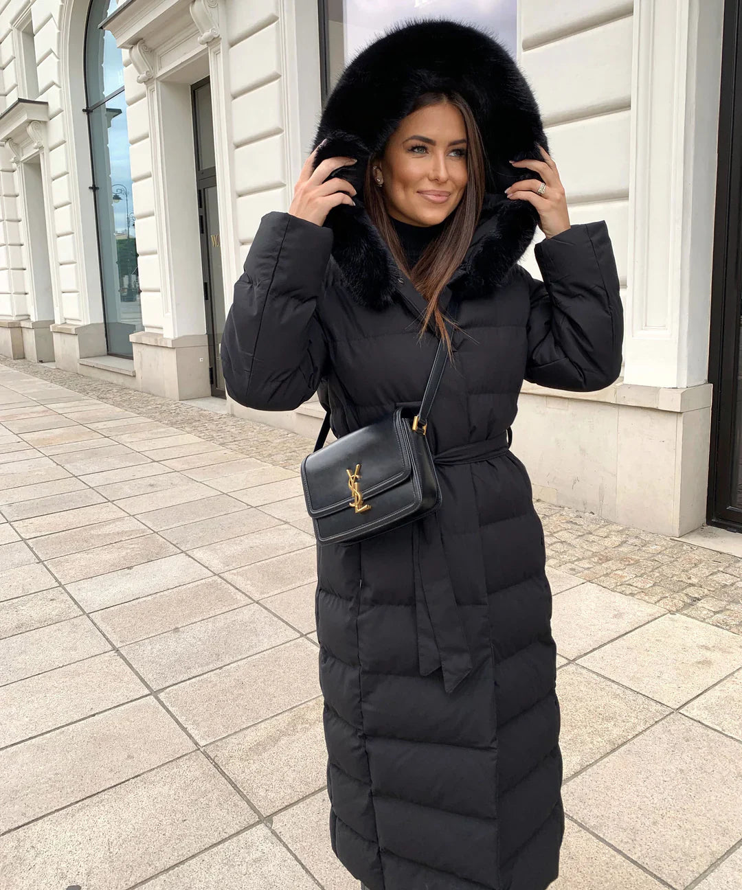 Aurora | Padded winter coat with fur collar 