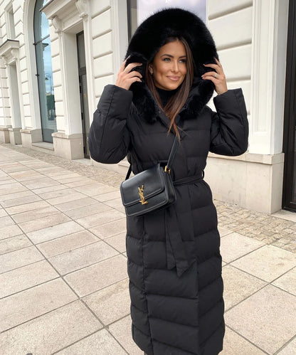 Aurora | Padded winter coat with fur collar 