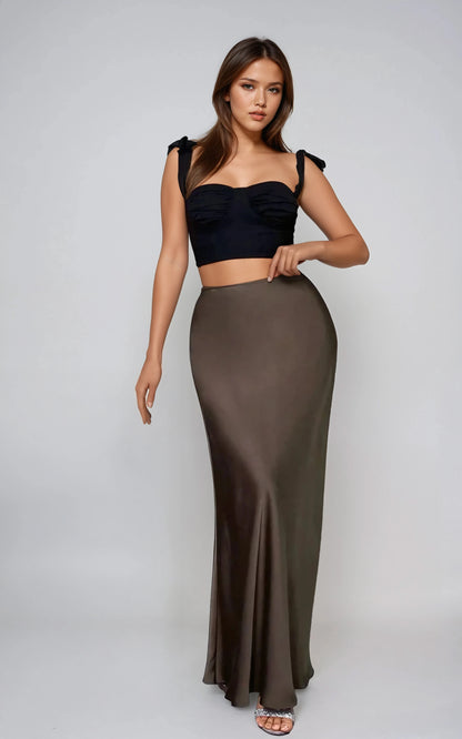 Zayra skirt | Satin Maxi skirt 