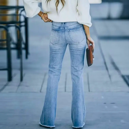 Novajeans | Classic washed flared jeans - stretch jeans with bootcut