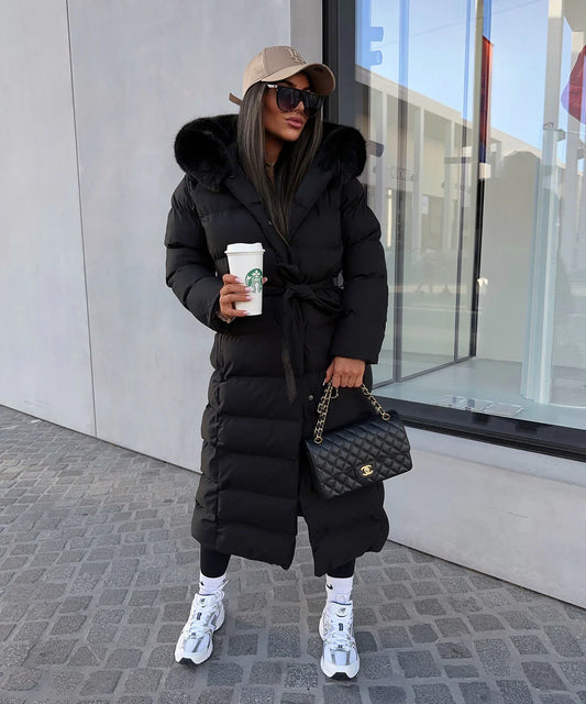 Aurora | Padded winter coat with fur collar 