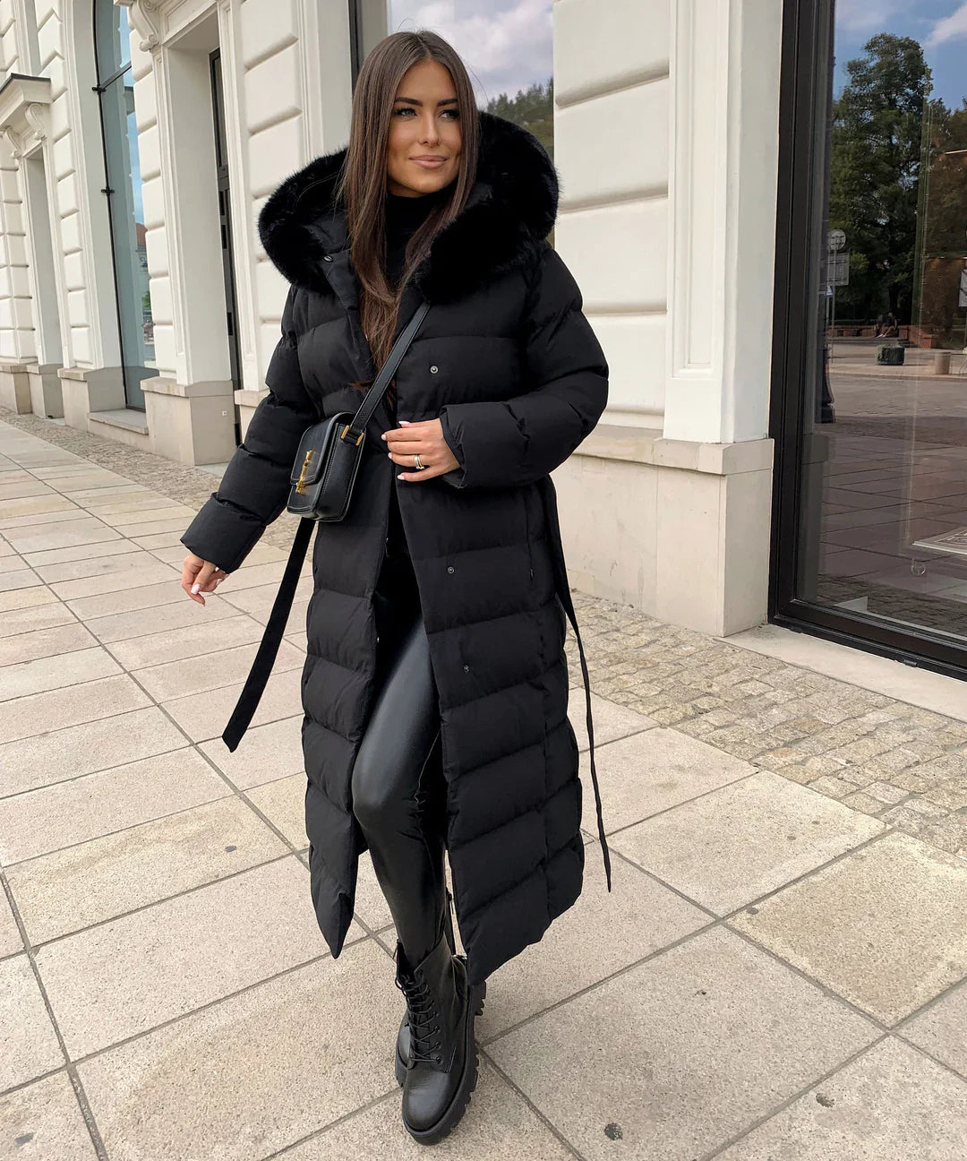 Aurora | Padded winter coat with fur collar 