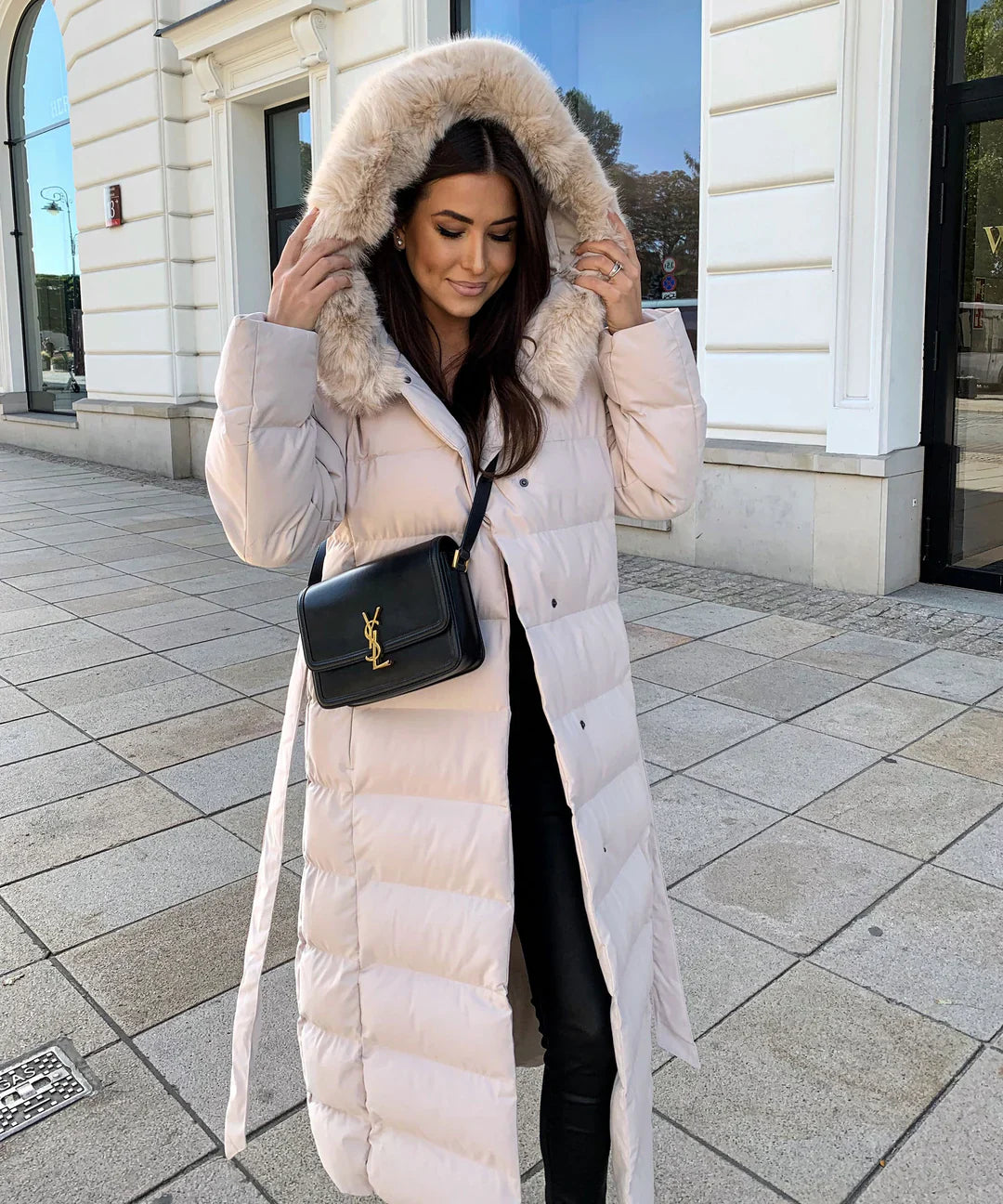 Aurora | Padded winter coat with fur collar 