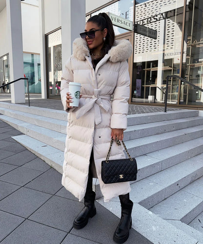 Aurora | Padded winter coat with fur collar 