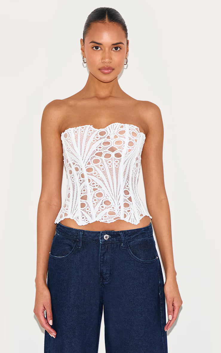 Flora Sheer Lace Corset Top