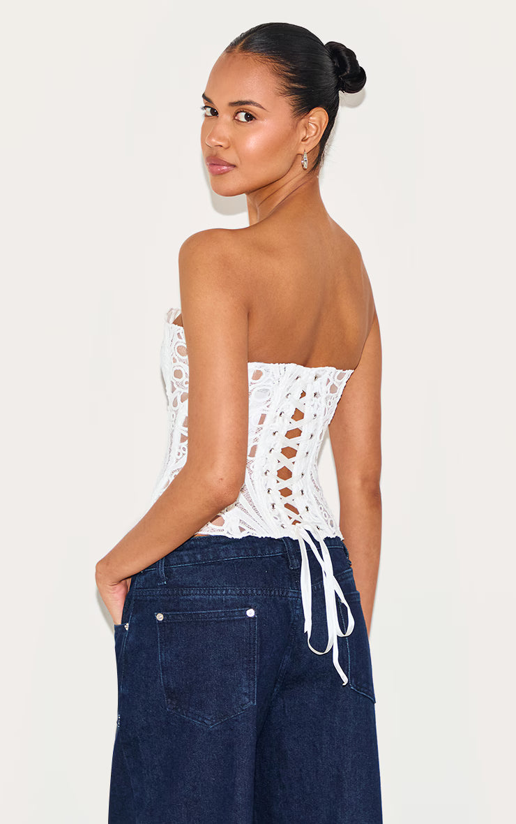 Flora Sheer Lace Corset Top