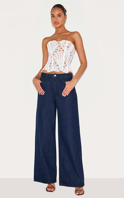 Flora Sheer Lace Corset Top