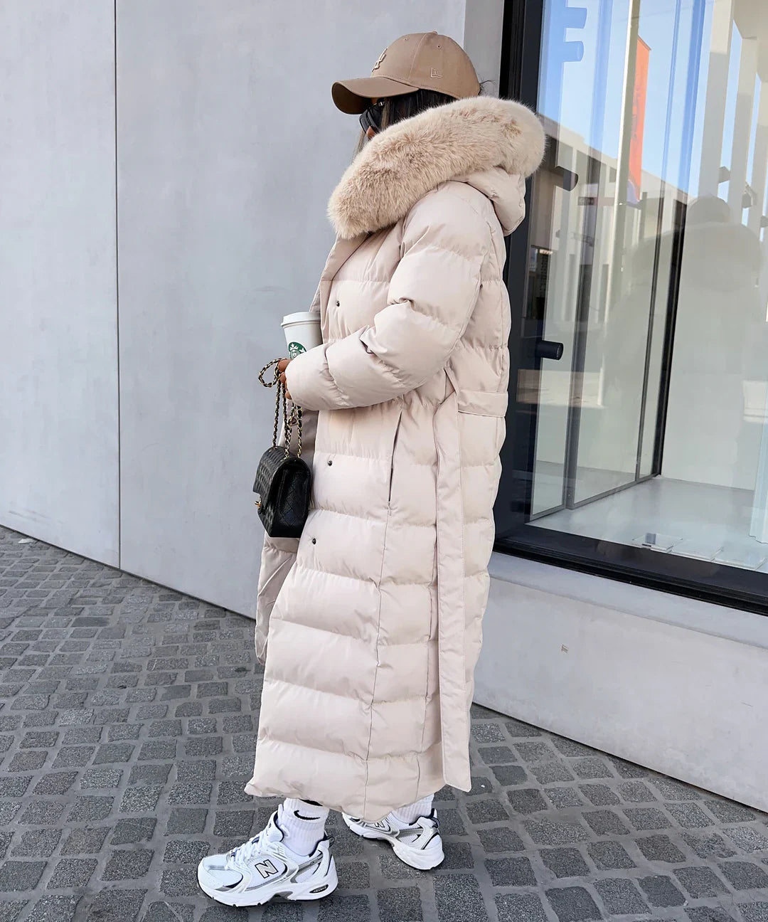 Aurora | Padded winter coat with fur collar 