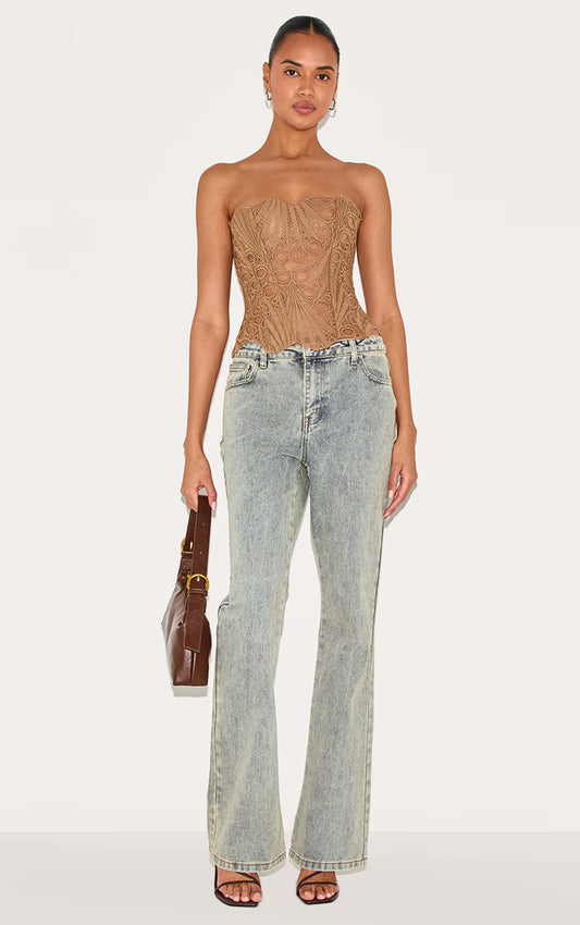 Flora Sheer Lace Corset Top