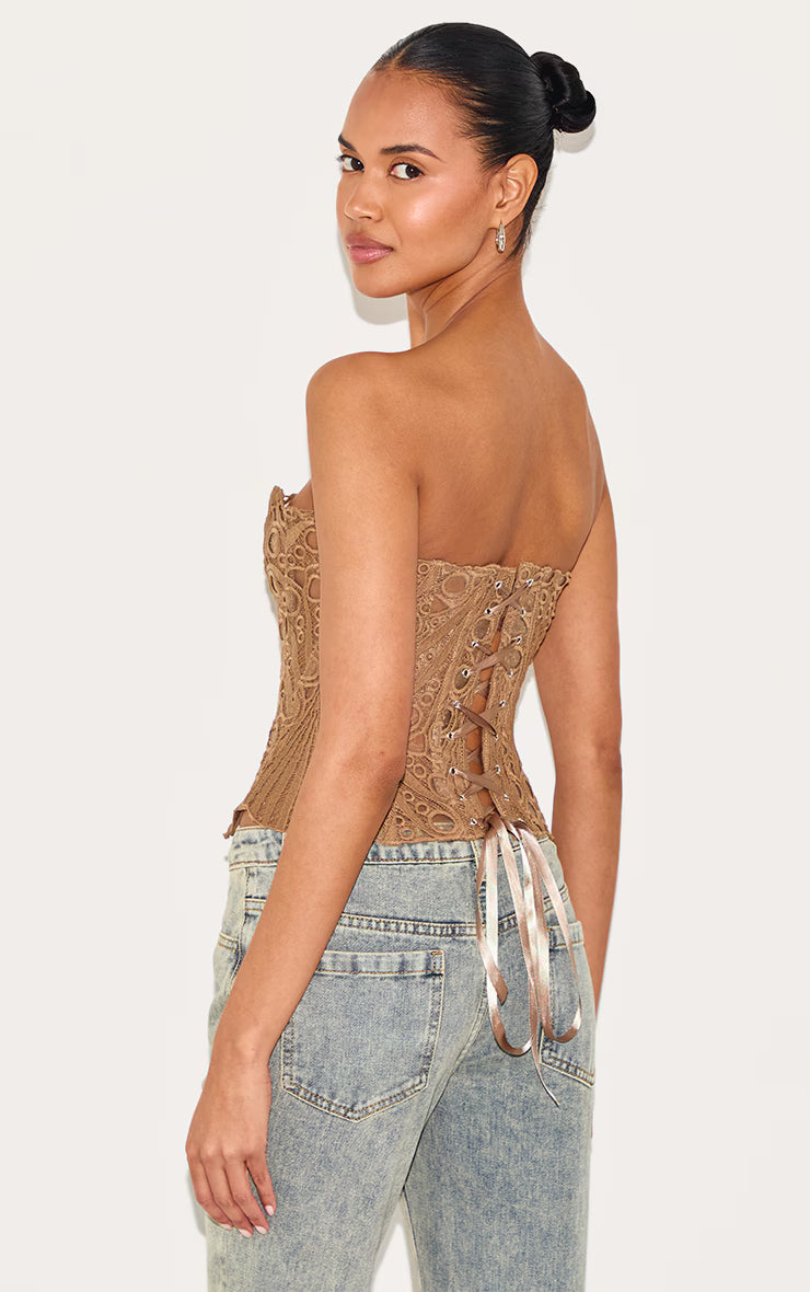 Flora Sheer Lace Corset Top
