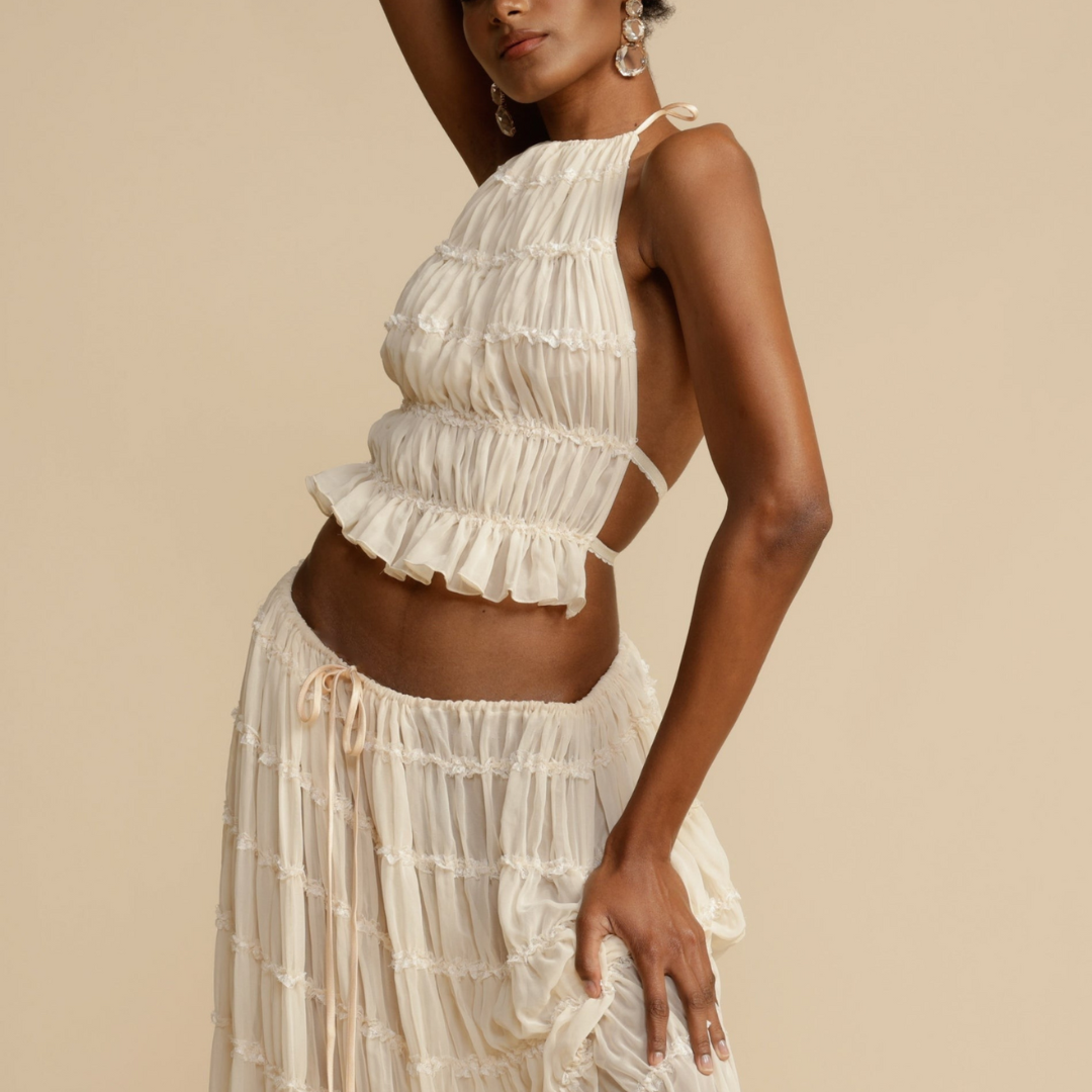 Eclipse elegance set | Halter top with long skirt